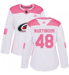 Women Carolina Hurricanes #48 Jordan Martinook Authentic White Pink Fashion NHL Jersey Women Carolina Hurricanes #48 Jordan Martinook Authentic White Pink Fashion NHL Jersey