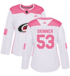 Women Carolina Hurricanes #53 Jeff Skinner Authentic White Pink Fashion NHL Jersey Women Carolina Hurricanes #53 Jeff Skinner Authentic White Pink Fashion NHL Jersey