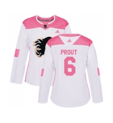 Women Calgary Flames #6 Dalton Prout Authentic White Pink Fashion Hockey Jersey