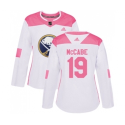 Women Adidas Buffalo Sabres #19 Jake McCabe Authentic White Pink Fashion NHL Jersey Women Adidas Buffalo Sabres #19 Jake McCabe Authentic White Pink Fashion NHL Jersey