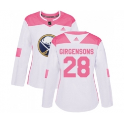 Women Adidas Buffalo Sabres #28 Zemgus Girgensons Authentic White Pink Fashion NHL Jersey Women Adidas Buffalo Sabres #28 Zemgus Girgensons Authentic White Pink Fashion NHL Jersey
