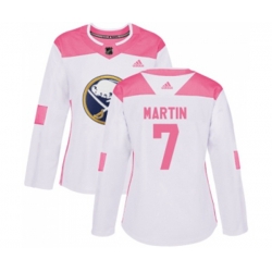 Women Adidas Buffalo Sabres #7 Rick Martin Authentic White Pink Fashion NHL Jersey Women Adidas Buffalo Sabres #7 Rick Martin Authentic White Pink Fashion NHL Jersey