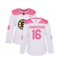Women Boston Bruins #16 Derek Sanderson Authentic White Pink Fashion Hockey Jersey Women Boston Bruins #16 Derek Sanderson Authentic White Pink Fashion Hockey Jersey