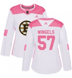 Women Boston Bruins #57 Tommy Wingels Authentic White Pink Fashion NHL Jersey Women Boston Bruins #57 Tommy Wingels Authentic White Pink Fashion NHL Jersey