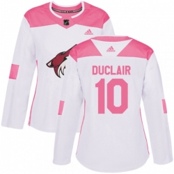 Women Adidas Arizona Coyotes #10 Anthony Duclair Authentic White Pink Fashion NHL Jersey Women Adidas Arizona Coyotes #10 Anthony Duclair Authentic White Pink Fashion NHL Jersey