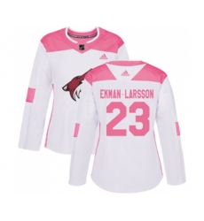 Women Arizona Coyotes #23 Oliver Ekman-Larsson Authentic White Pink Fashion Hockey Jersey