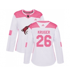 Women Arizona Coyotes #26 Marcus Kruger Authentic White Pink Fashion Hockey Jersey