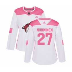 Women Arizona Coyotes #27 Teppo Numminen Authentic White Pink Fashion Hockey Jersey Women Arizona Coyotes #27 Teppo Numminen Authentic White Pink Fashion Hockey Jersey