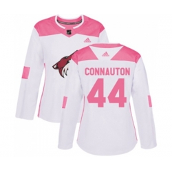 Women Arizona Coyotes #44 Kevin Connauton Authentic White Pink Fashion Hockey Jersey Women Arizona Coyotes #44 Kevin Connauton Authentic White Pink Fashion Hockey Jersey