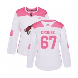 Women Arizona Coyotes #67 Lawson Crouse Authentic White Pink Fashion Hockey Jersey Women Arizona Coyotes #67 Lawson Crouse Authentic White Pink Fashion Hockey Jersey
