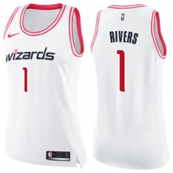 Womens Washington Wizards #1 Austin Rivers Swingman White Pink Fashion NBA Jersey Womens Washington Wizards #1 Austin Rivers Swingman White Pink Fashion NBA Jersey