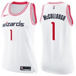Womens Washington Wizards #1 Chris McCullough Swingman White Pink Fashion NBA Jersey Womens Washington Wizards #1 Chris McCullough Swingman White Pink Fashion NBA Jersey