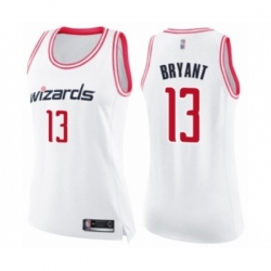 Womens Washington Wizards #13 Thomas Bryant Swingman White Pink Fashion Basketball Jersey Womens Washington Wizards #13 Thomas Bryant Swingman White Pink Fashion Basketball Jersey