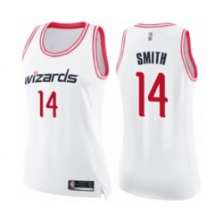 Womens Washington Wizards #14 Ish Smith Swingman White Pink Fashion Basketball Jersey Womens Washington Wizards #14 Ish Smith Swingman White Pink Fashion Basketball Jersey
