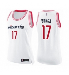 Womens Washington Wizards #17 Isaac Bonga Swingman White Pink Fashion Basketball Jersey