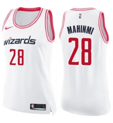 Womens Washington Wizards #28 Ian Mahinmi Swingman White Pink Fashion NBA Jersey