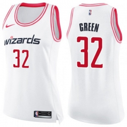 Womens Washington Wizards #32 Jeff Green Swingman White Pink Fashion NBA Jersey Womens Washington Wizards #32 Jeff Green Swingman White Pink Fashion NBA Jersey
