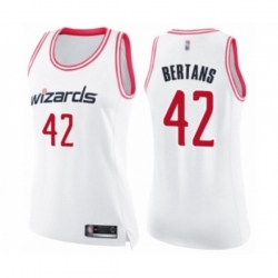 Womens Washington Wizards #42 Davis Bertans Swingman White Pink Fashion Basketball Jersey Womens Washington Wizards #42 Davis Bertans Swingman White Pink Fashion Basketball Jersey