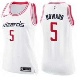 Womens Washington Wizards #5 Juwan Howard Swingman White Pink Fashion NBA Jersey Womens Washington Wizards #5 Juwan Howard Swingman White Pink Fashion NBA Jersey