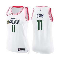 Womens Utah Jazz #11 Dante Exum Swingman White Pink Fashion Basketball Jersey Womens Utah Jazz #11 Dante Exum Swingman White Pink Fashion Basketball Jersey