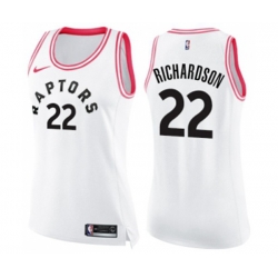 Womens Toronto Raptors #22 Malachi Richardson Swingman White Pink Fashion Basketball Jersey