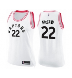 Womens Toronto Raptors #22 Patrick McCaw Swingman White Pink Fashion Basketball Jersey