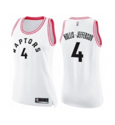 Womens Toronto Raptors #4 Rondae Hollis-Jefferson Swingman White Pink Fashion Basketball Jersey