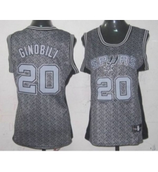 Womens San Antonio Spurs #20 Manu Ginobili Swingman Grey Static Fashion Basketball Jersey Womens San Antonio Spurs #20 Manu Ginobili Swingman Grey Static Fashion Basketball Jersey