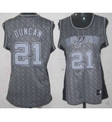 Womens San Antonio Spurs #21 Tim Duncan Swingman Grey Static Fashion Basketball Jersey Womens San Antonio Spurs #21 Tim Duncan Swingman Grey Static Fashion Basketball Jersey