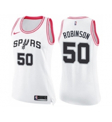 Womens San Antonio Spurs #50 David Robinson Swingman White Pink Fashion Basketball Jersey Womens San Antonio Spurs #50 David Robinson Swingman White Pink Fashion Basketball Jersey