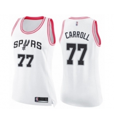 Womens San Antonio Spurs #77 DeMarre Carroll Swingman White Pink Fashion Basketball Jersey Womens San Antonio Spurs #77 DeMarre Carroll Swingman White Pink Fashion Basketball Jersey