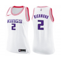 Womens Sacramento Kings #2 Mitch Richmond Swingman White Pink Fashion Basketball Jersey