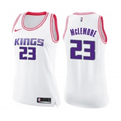 Womens Sacramento Kings #23 Ben McLemore Swingman White Pink Fashion Basketball Jersey