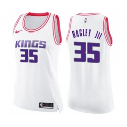 Womens Sacramento Kings #35 Marvin Bagley III Swingman White Pink Fashion Basketball Jersey