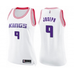 Womens Sacramento Kings #9 Cory Joseph Swingman White Pink Fashion Basketball Jersey