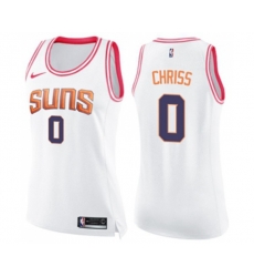 Womens Phoenix Suns #0 Marquese Chriss Swingman White Pink Fashion Basketball Jersey