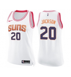 Womens Phoenix Suns #20 Josh Jackson Swingman White Pink Fashion Basketball Jersey