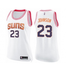 Womens Phoenix Suns #23 Cameron Johnson Swingman White Pink Fashion Basketball Jersey