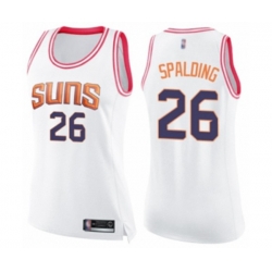 Womens Phoenix Suns #26 Ray Spalding Swingman White Pink Fashion Basketball Jersey Womens Phoenix Suns #26 Ray Spalding Swingman White Pink Fashion Basketball Jersey