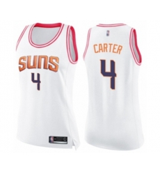 Womens Phoenix Suns #4 Jevon Carter Swingman White Pink Fashion Basketball Jersey