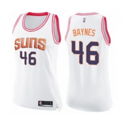 Womens Phoenix Suns #46 Aron Baynes Swingman White Pink Fashion Basketball Jersey Womens Phoenix Suns #46 Aron Baynes Swingman White Pink Fashion Basketball Jersey
