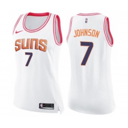 Womens Phoenix Suns #7 Kevin Johnson Swingman White Pink Fashion Basketball Jersey Womens Phoenix Suns #7 Kevin Johnson Swingman White Pink Fashion Basketball Jersey