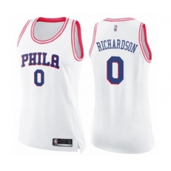 Womens Philadelphia 76ers #0 Josh Richardson Swingman White Pink Fashion Basketball Jersey Womens Philadelphia 76ers #0 Josh Richardson Swingman White Pink Fashion Basketball Jersey