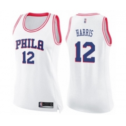 Womens Philadelphia 76ers #12 Tobias Harris Swingman White Pink Fashion Basketball Jersey Womens Philadelphia 76ers #12 Tobias Harris Swingman White Pink Fashion Basketball Jersey
