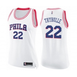 Womens Philadelphia 76ers #22 Mattise Thybulle Swingman White Pink Fashion Basketball Jersey Womens Philadelphia 76ers #22 Mattise Thybulle Swingman White Pink Fashion Basketball Jersey
