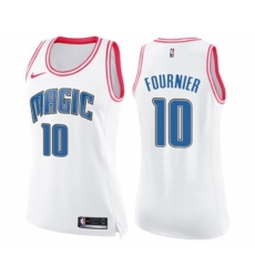 Womens Orlando Magic #10 Evan Fournier Swingman White Pink Fashion Basketball Jersey