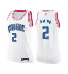 Womens Orlando Magic #2 Al-Farouq Aminu Swingman White Pink Fashion Basketball Jersey
