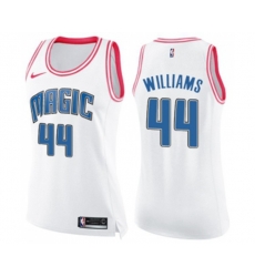 Womens Orlando Magic #44 Jason Williams Swingman White Pink Fashion Basketball Jersey