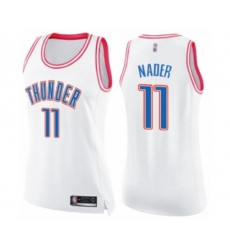 Womens Oklahoma City Thunder #11 Abdel Nader Swingman White Pink Fashion Basketball Jersey