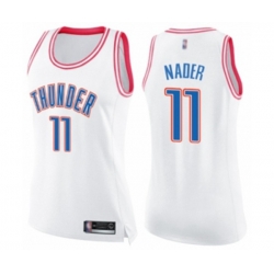 Womens Oklahoma City Thunder #11 Abdel Nader Swingman White Pink Fashion Basketball Jersey Womens Oklahoma City Thunder #11 Abdel Nader Swingman White Pink Fashion Basketball Jersey